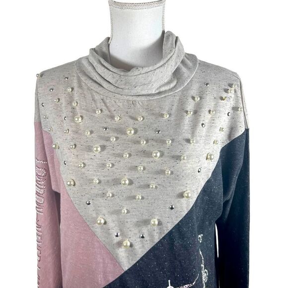 Rare! Disney Parks Peter pans London to Neverland Embellished Turtleneck Top - Picture 4 of 11